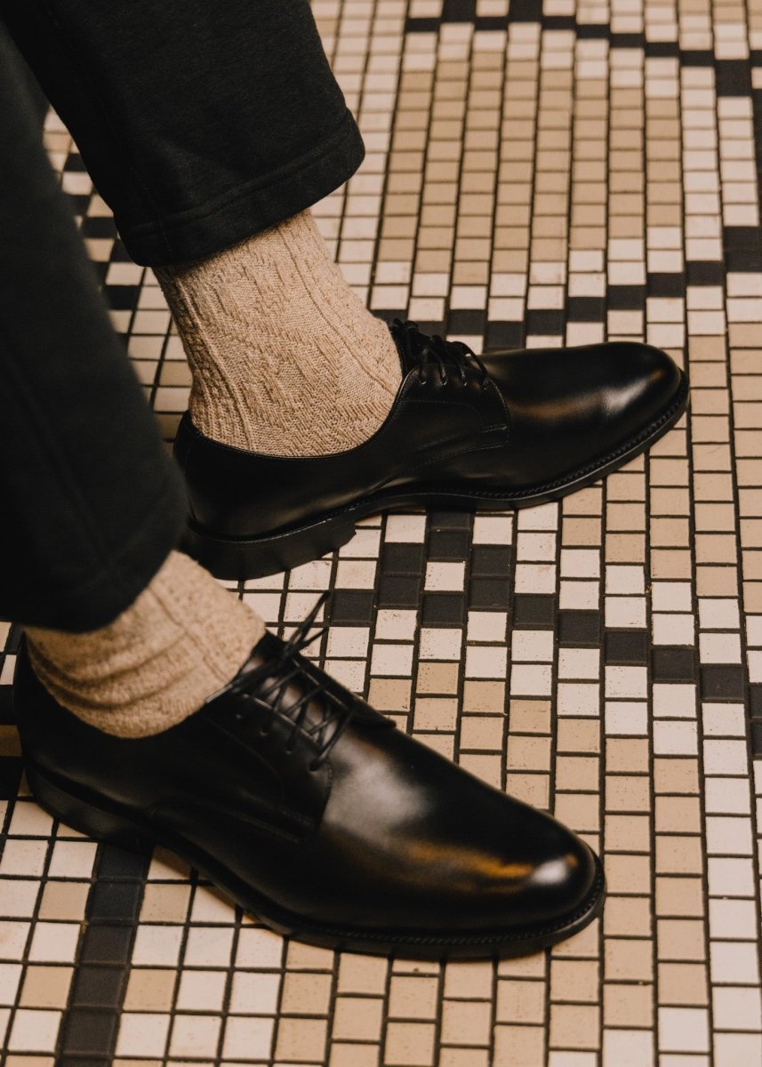 Wool Silk Cable Knit Boot Sock Warm Winter Comfort Socks by American Trench – Don't Panic Shoes