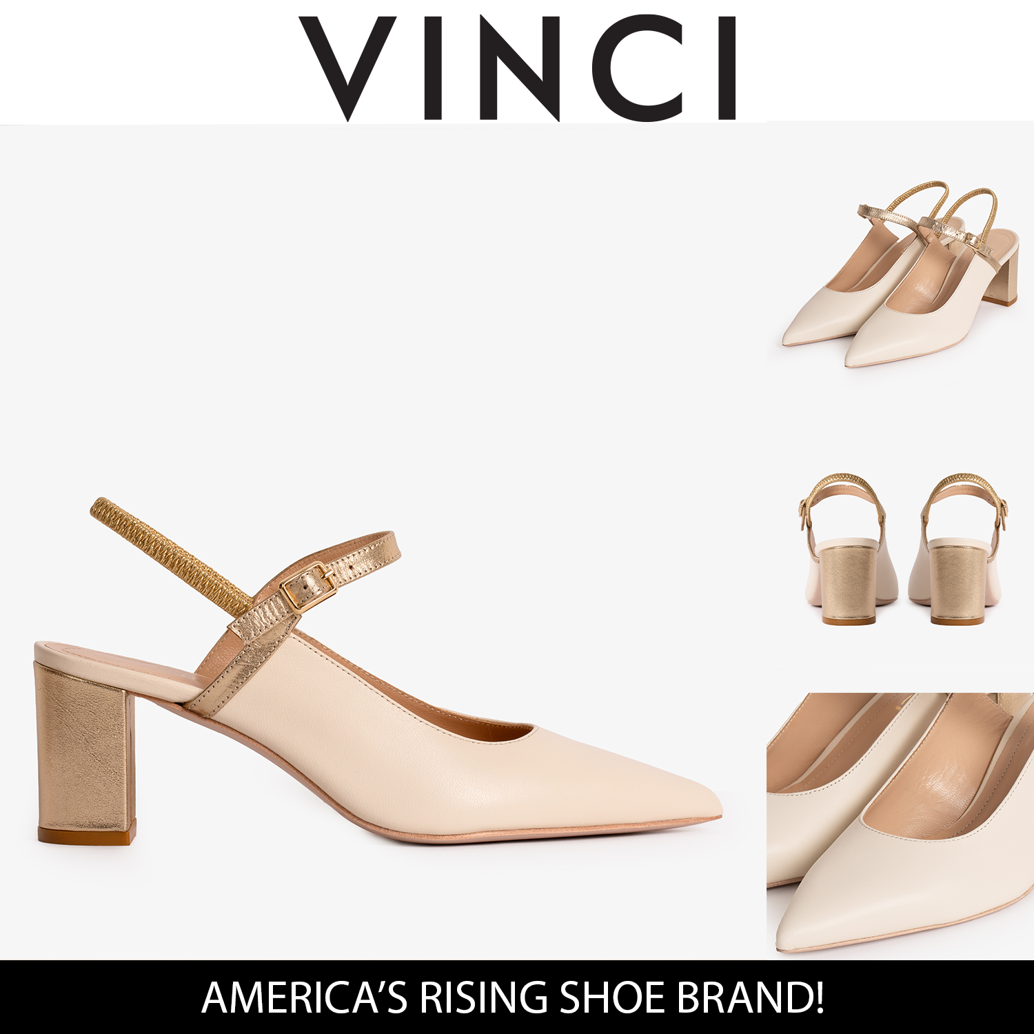 The Pompei Cream Leather Slingback Women Sandal