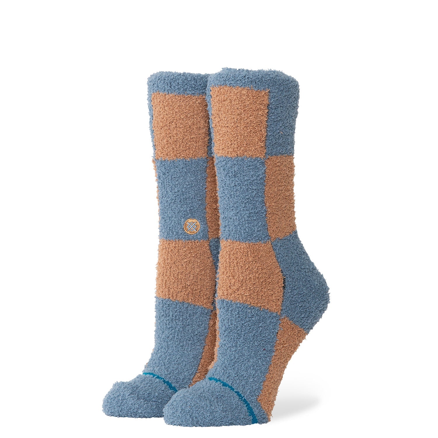 Stance Patchwork Cozy Crew Socks - Sea Blue
