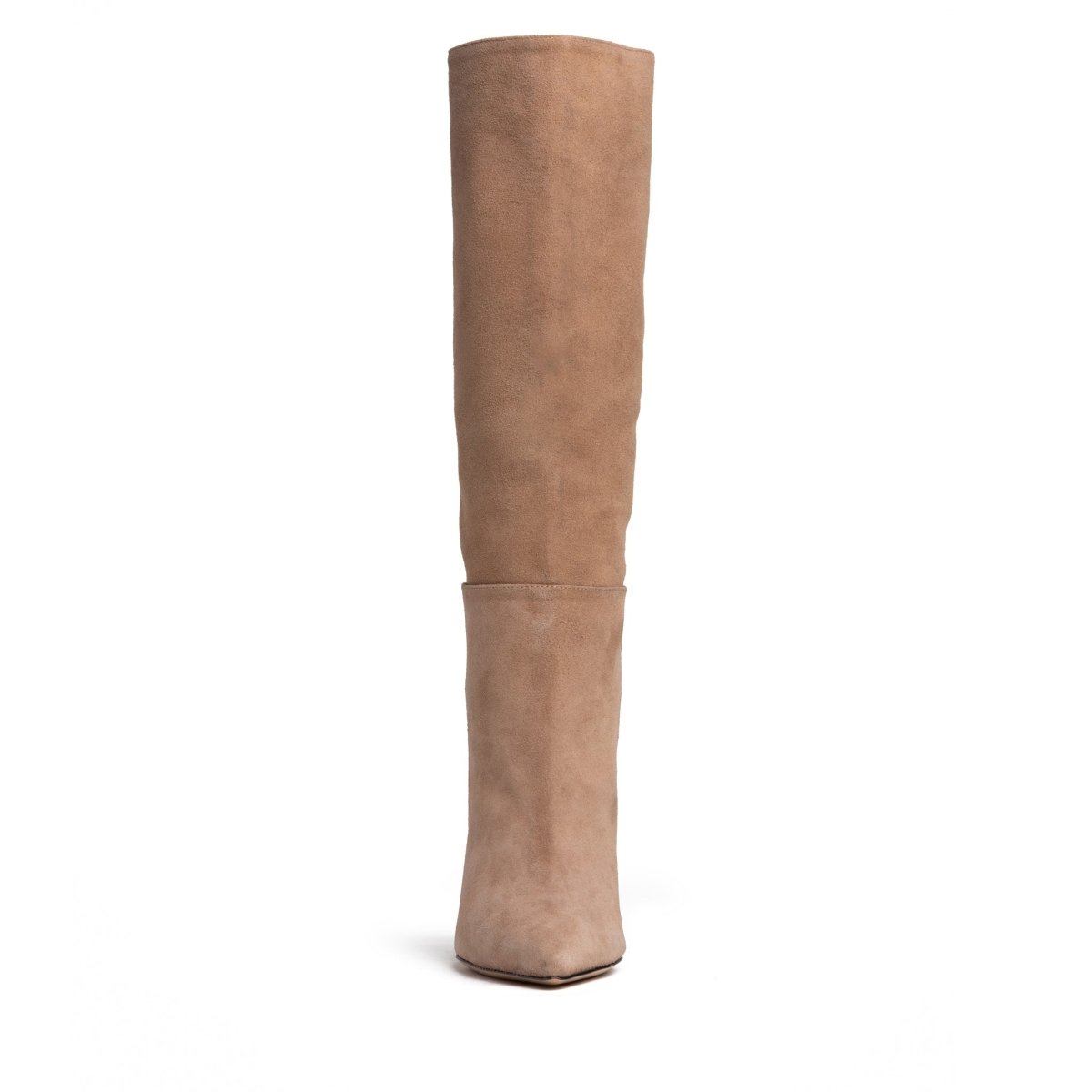 Yara Women's Suede Knee High Almond Toe Stiletto 4 Inch Heel Boots by Beautiisoles – Don't Panic Shoes