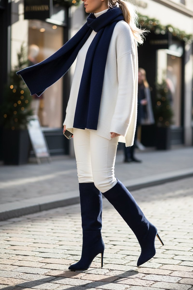 Yara Women’S Suede Knee High Boot Leather Lined 4 Inch Heel Boots by Beautiisoles – Don't Panic Shoes