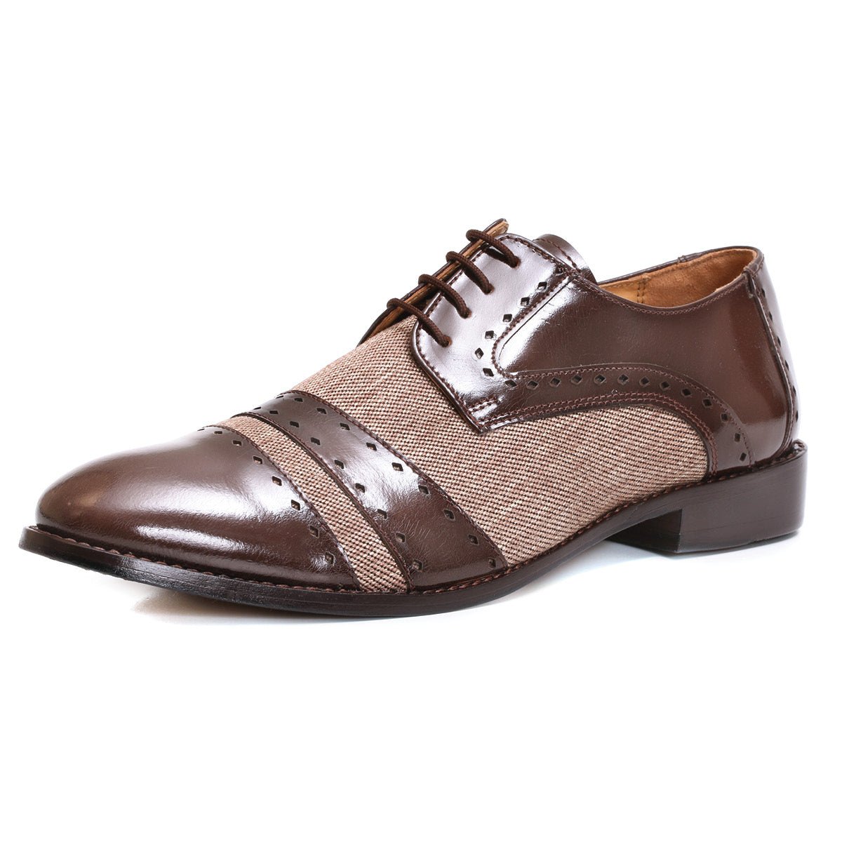 Yuma Leather Textile Derby Style Dress Shoes Shoes by Libertyzeno – Don't Panic Shoes