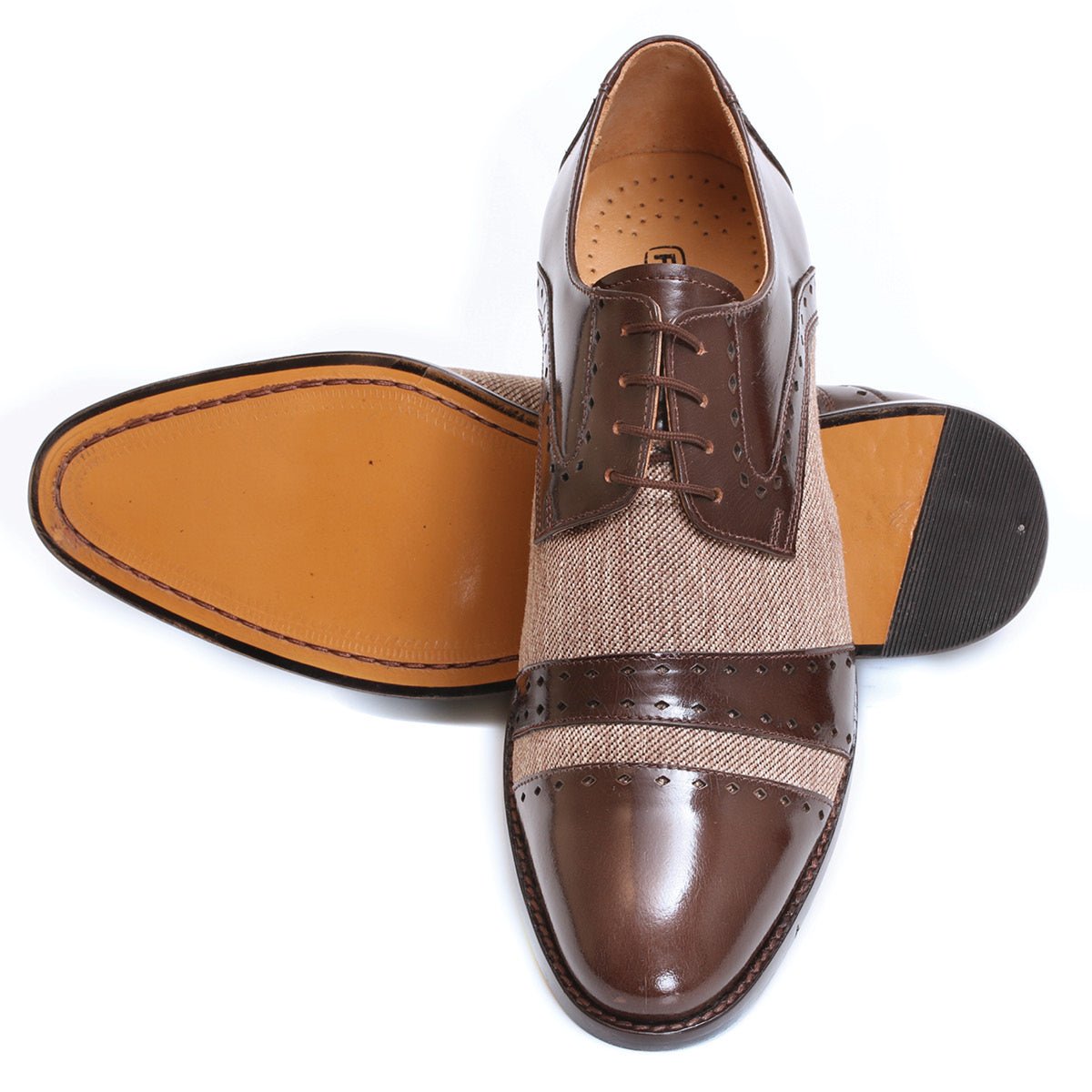 Yuma Leather Textile Derby Style Dress Shoes Shoes by Libertyzeno – Don't Panic Shoes