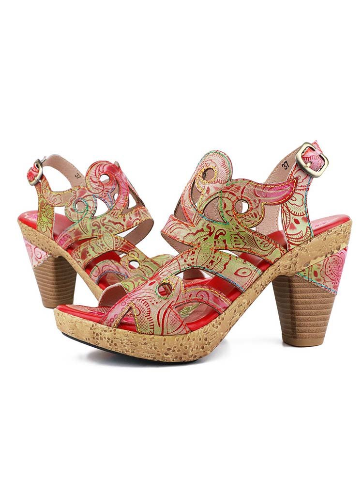 Zendaya Hand - Painted Genuine Leather Sandals Sandals by Colorstepshoes – Don't Panic Shoes