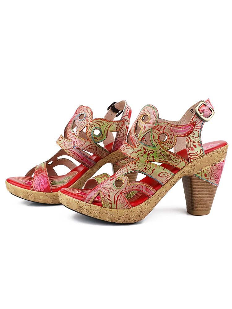 Zendaya Hand - Painted Genuine Leather Sandals Sandals by Colorstepshoes – Don't Panic Shoes