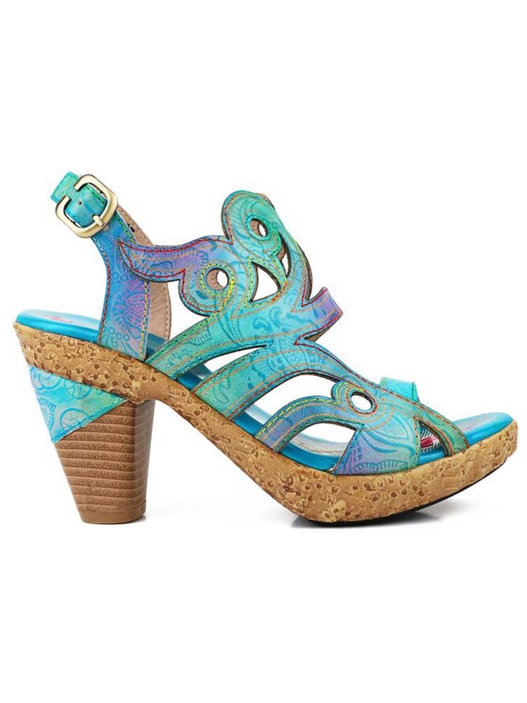 Zendaya Hand - Painted Genuine Leather Sandals Sandals by Colorstepshoes – Don't Panic Shoes