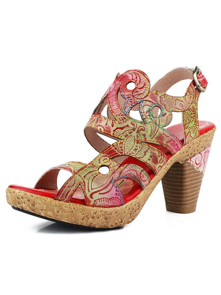 Zendaya Hand - Painted Genuine Leather Sandals Sandals by Colorstepshoes – Don't Panic Shoes