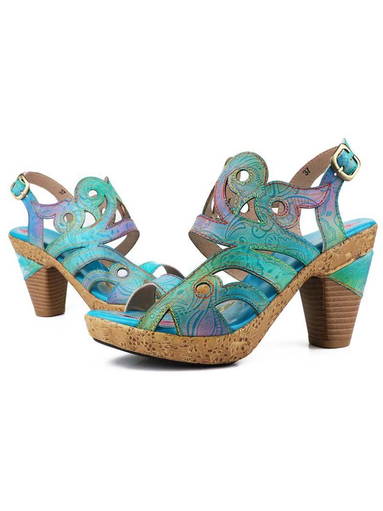 Zendaya Hand - Painted Genuine Leather Sandals Sandals by Colorstepshoes – Don't Panic Shoes