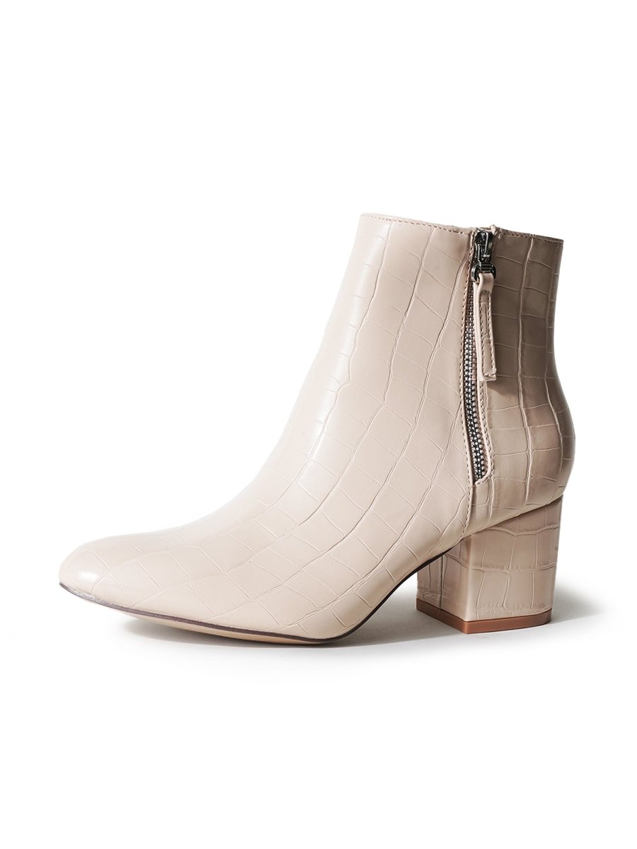 Zuma | Beige Croc Booties by J.Adams – Don't Panic Shoes