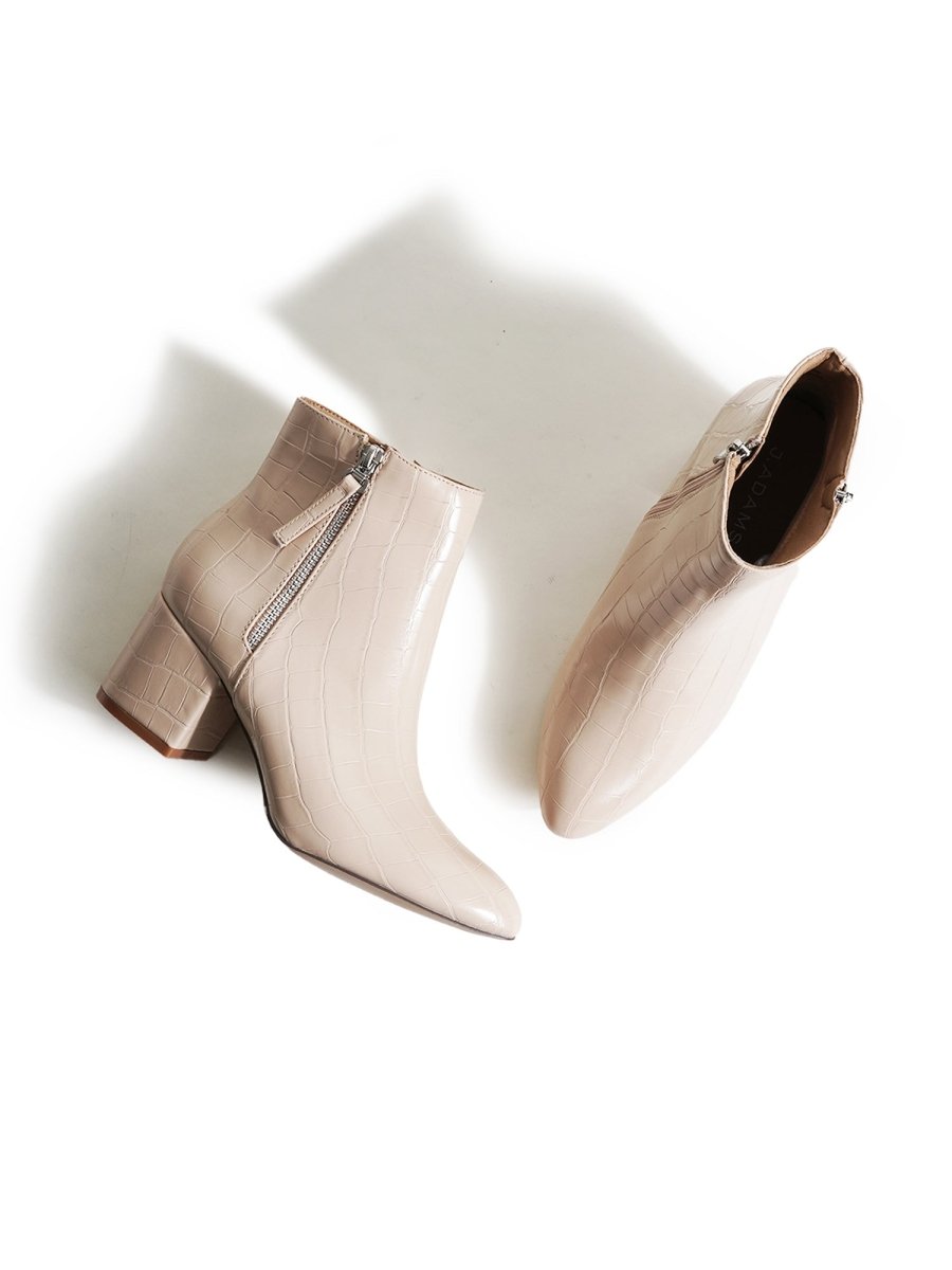 Zuma | Beige Croc Booties by J.Adams – Don't Panic Shoes