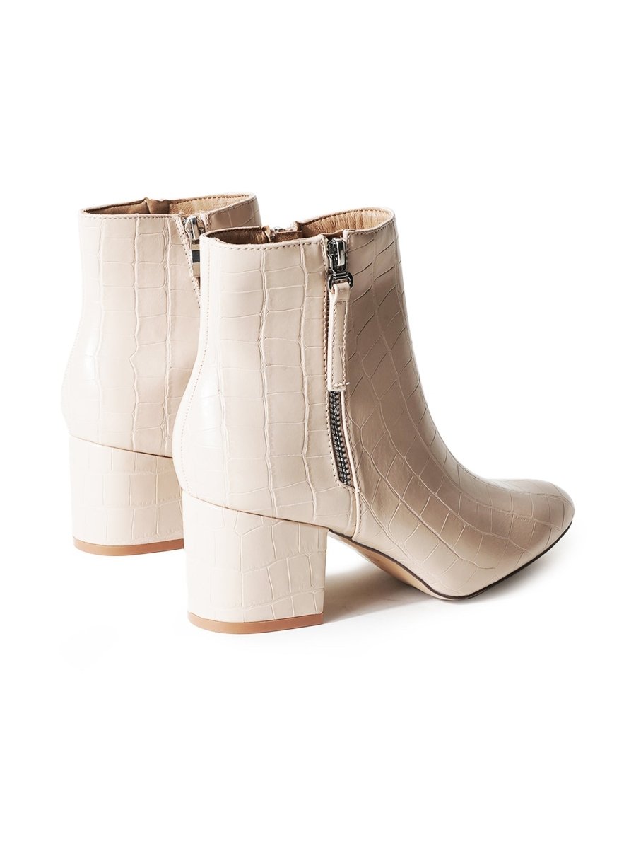 Zuma | Beige Croc Booties by J.Adams – Don't Panic Shoes