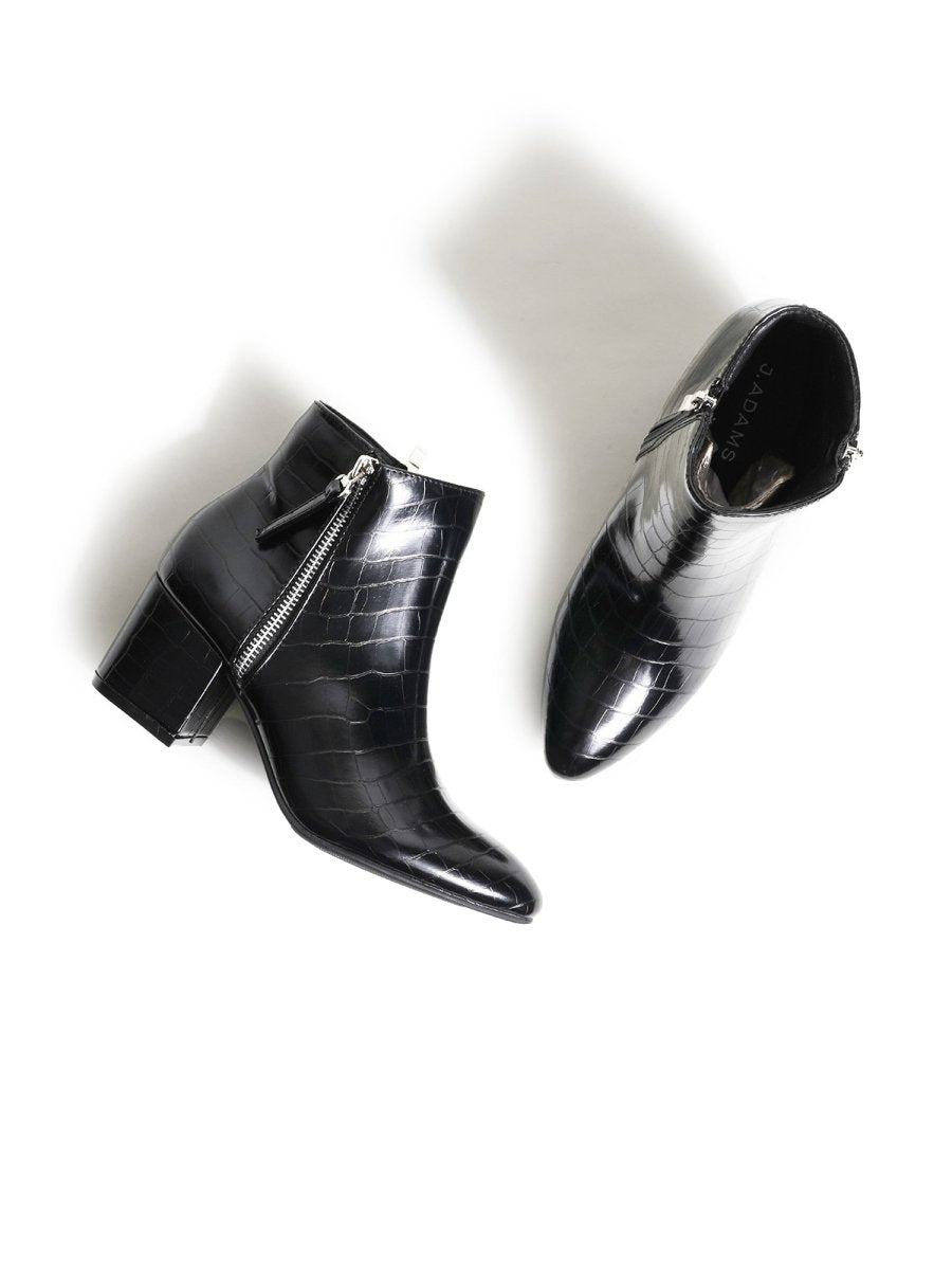 Zuma | Black Croc Booties by J.Adams – Don't Panic Shoes