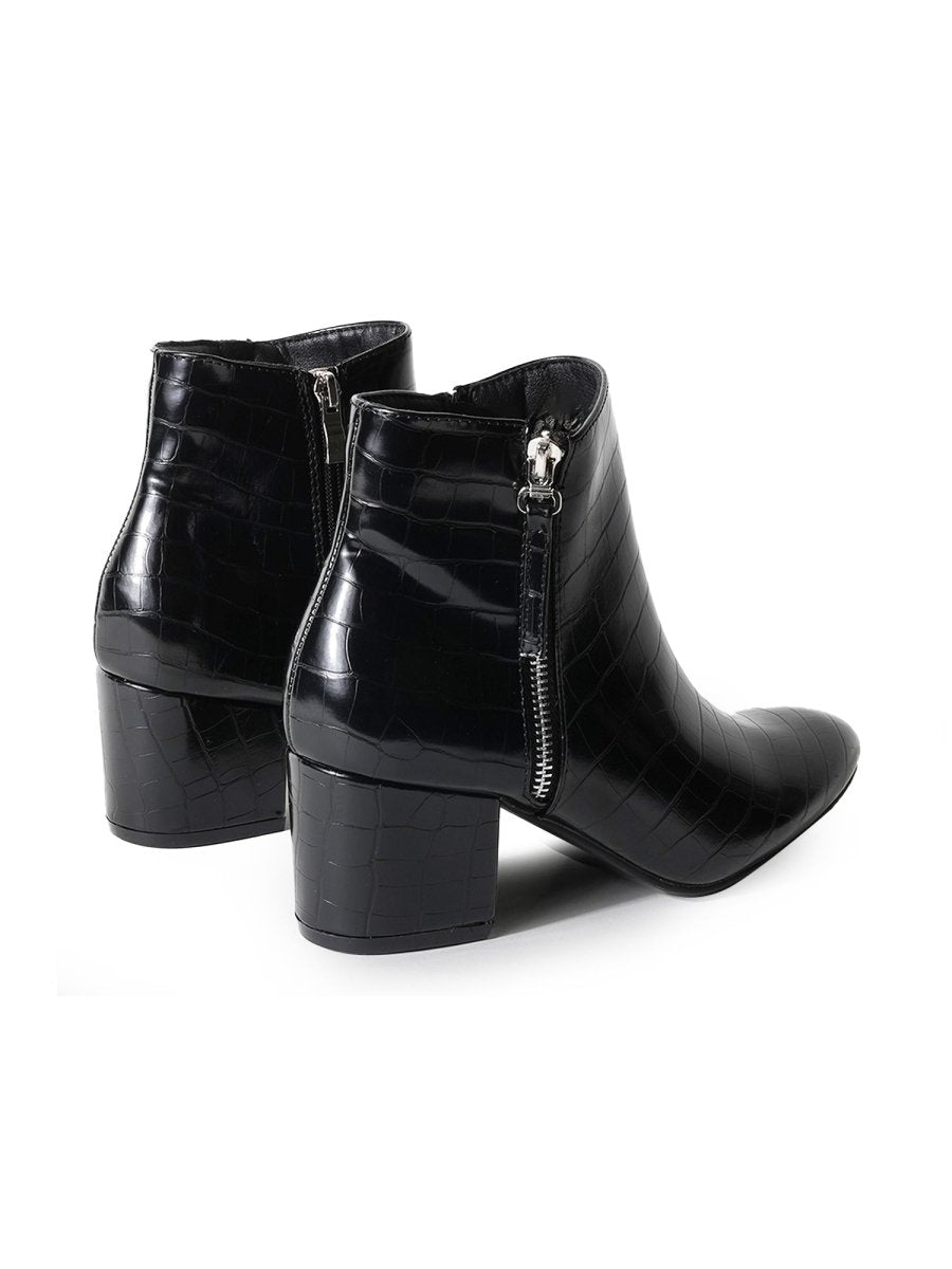 Zuma | Black Croc Booties by J.Adams – Don't Panic Shoes