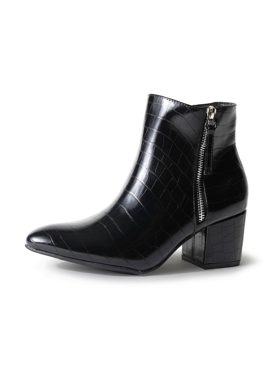 Zuma | Black Croc Booties by J.Adams – Don't Panic Shoes