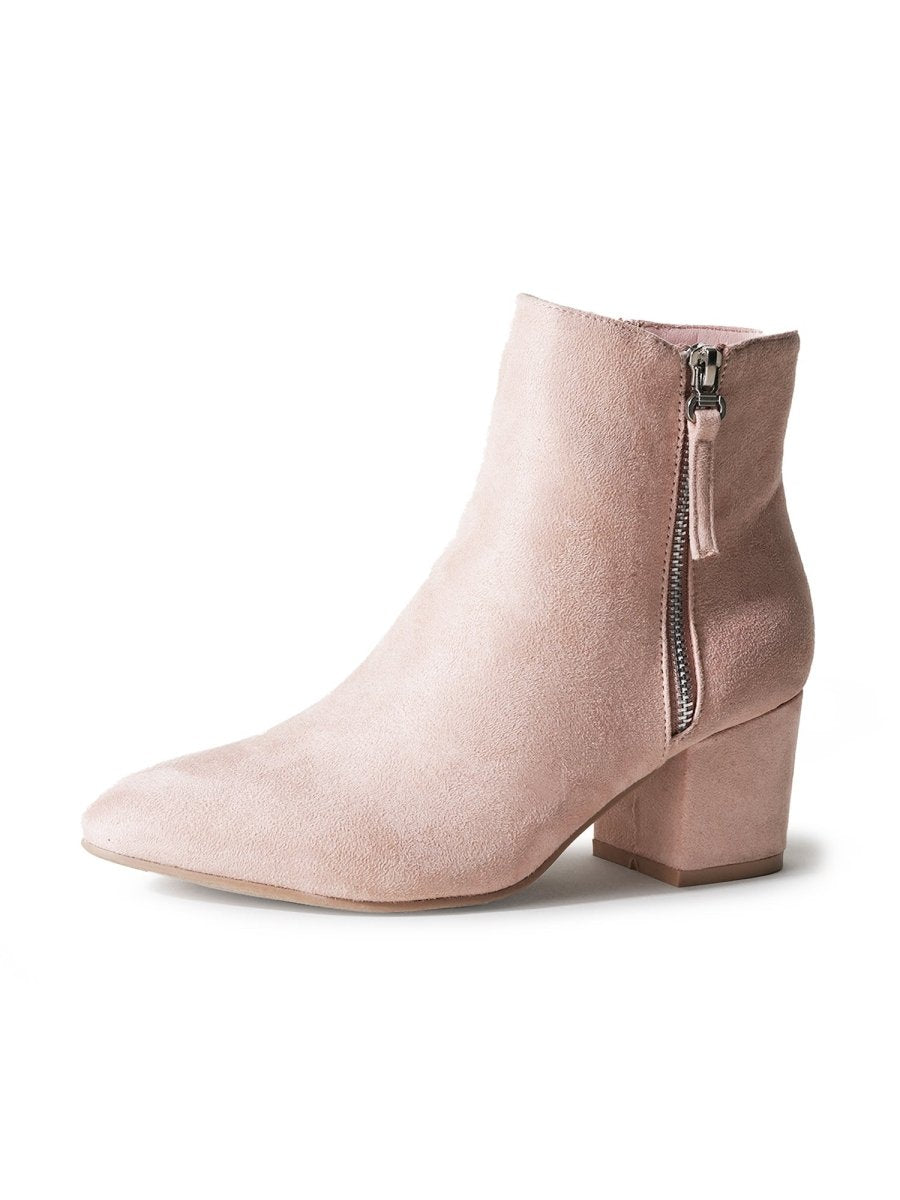 Zuma | Blush Suede Booties by J.Adams – Don't Panic Shoes