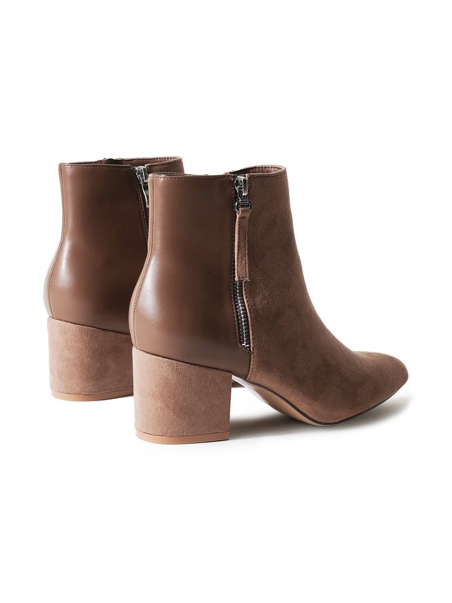Zuma | Taupe Suede Booties by J.Adams – Don't Panic Shoes