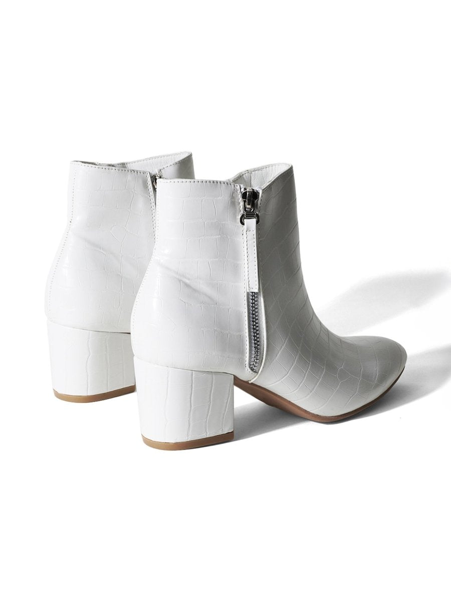 Zuma | White Croc Booties by J.Adams – Don't Panic Shoes