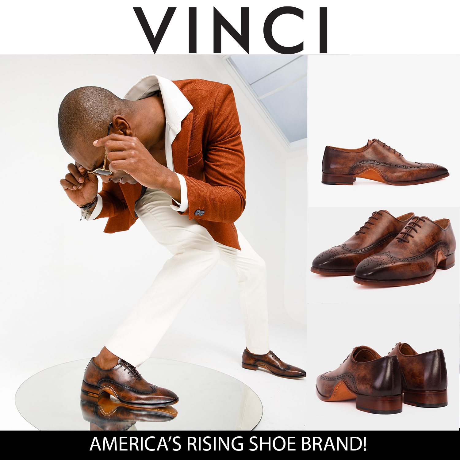 The Royal Hand Craft Brown Wingtip Oxford Men Shoe