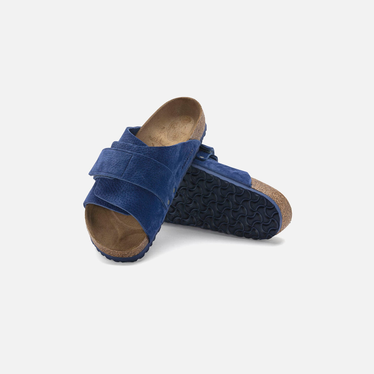 Elegant and versatile Birkenstock Kyoto Suede Ultra Blue sandal for all-day comfort