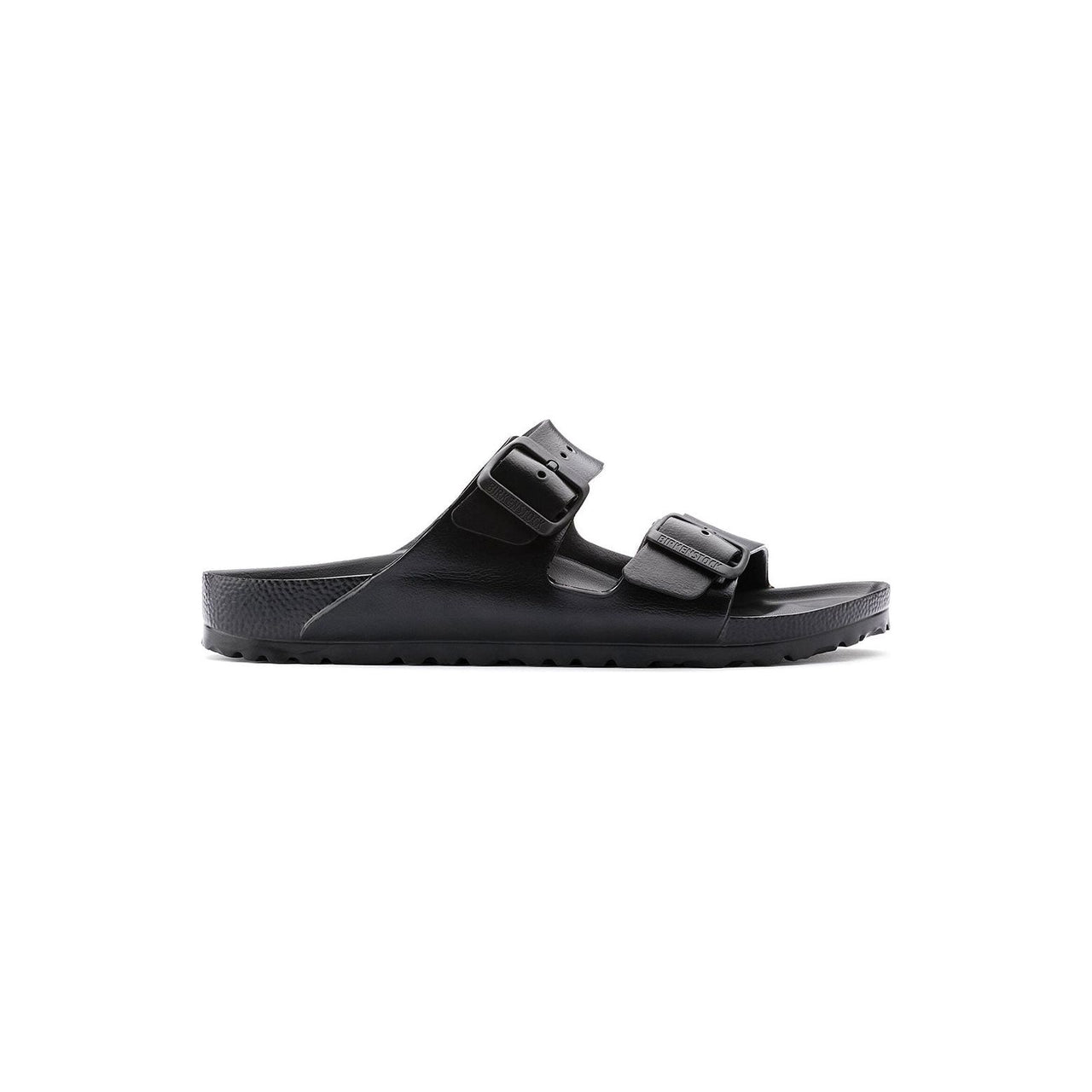 Black Birkenstock Arizona Eva Sandals with adjustable straps and contoured footbed