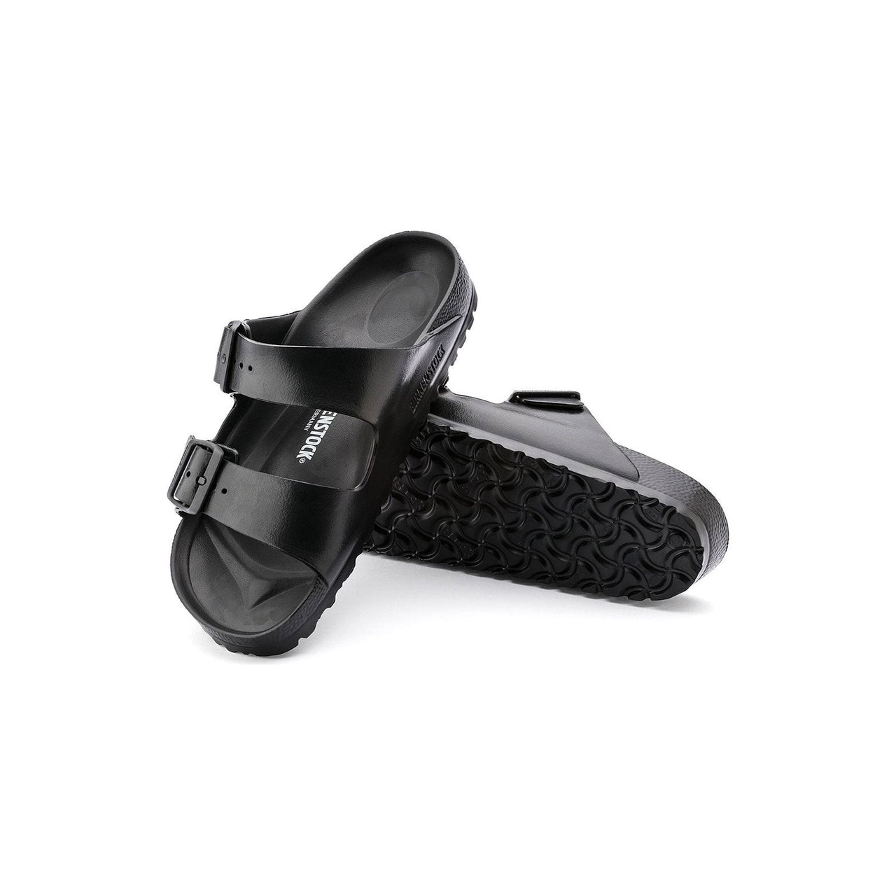  Arizona Eva Sandals Black featuring a contoured footbed for arch support 