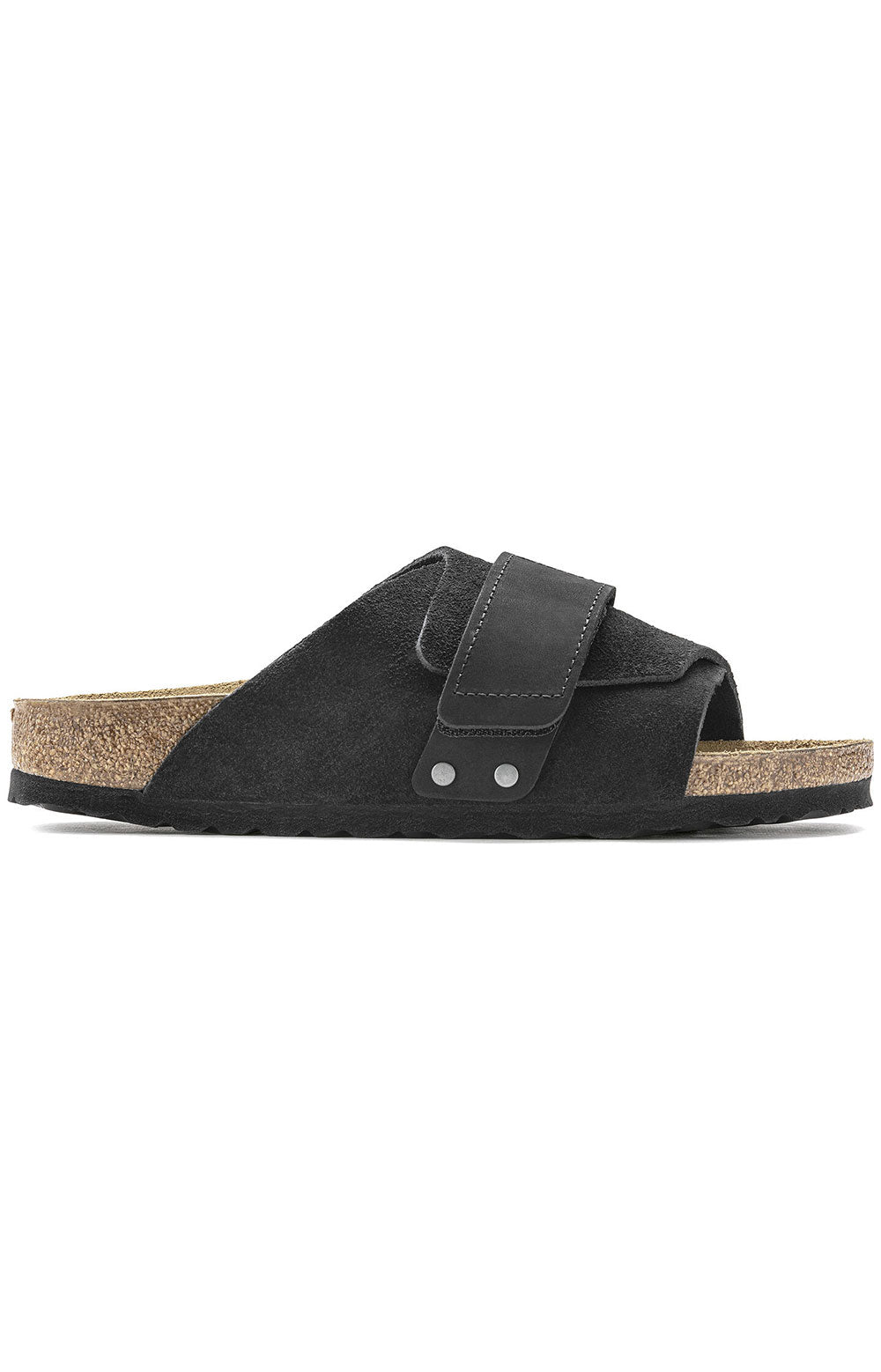 Stylish and versatile black sandals from Kyoto, featuring a classic design and durable construction