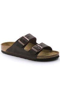 Thumbnail for (5253) Arizona Sandals Habana in classic brown leather with adjustable straps 