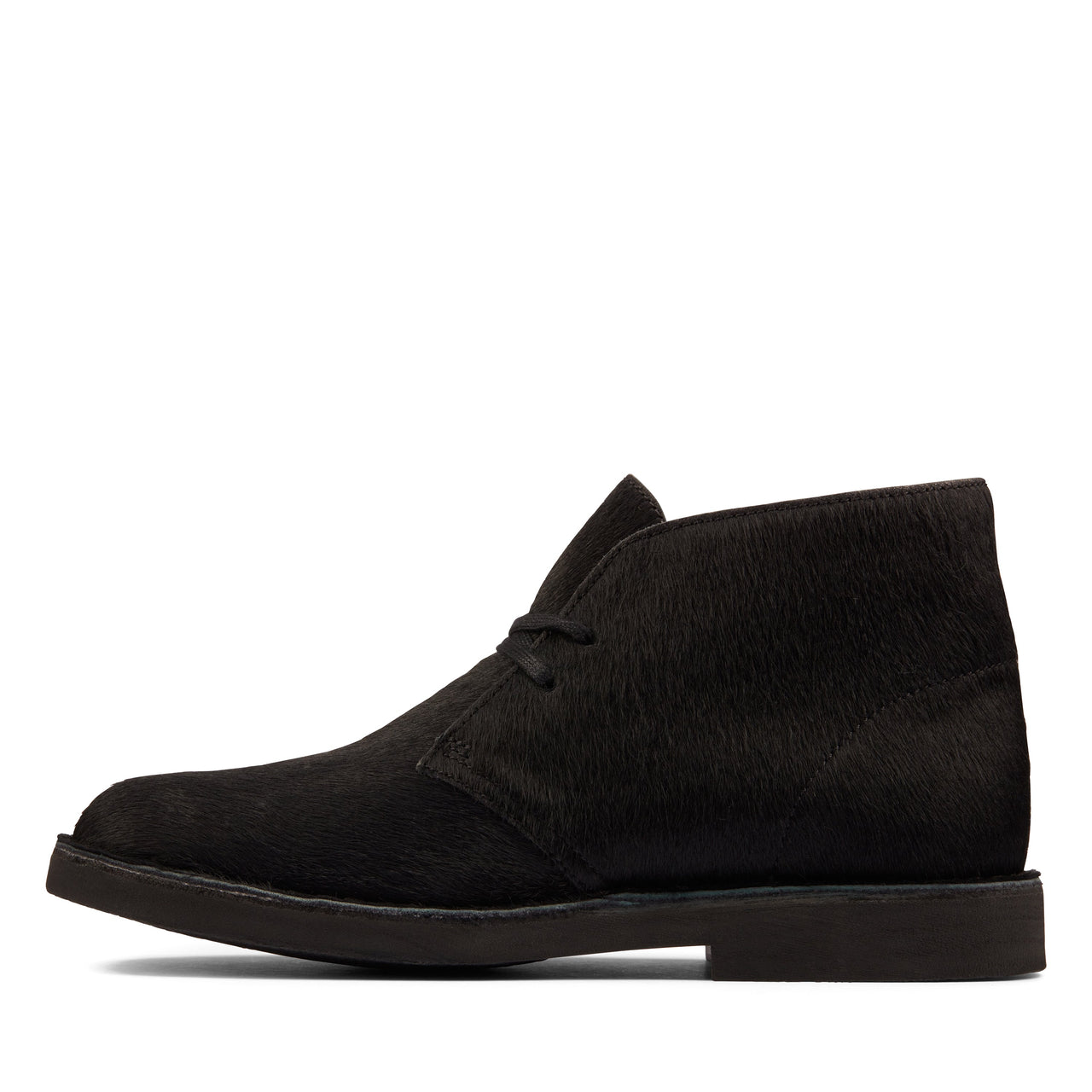 Premium quality Clarks Womens Desert Boot 2 in Black with iconic silhouette and low heel