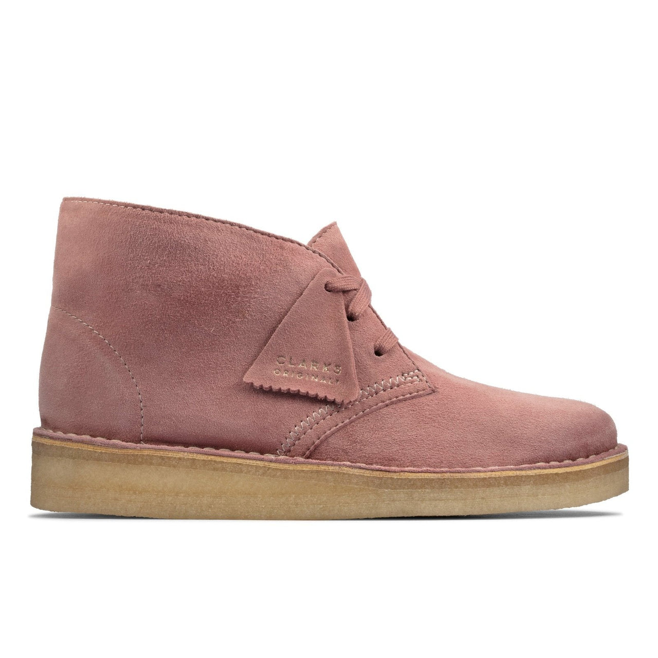 Clarks Womens Desert Coal Shoes Dusty Pink Suede