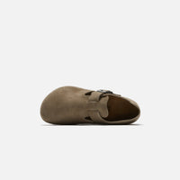 Thumbnail for Classic Birkenstock London Suede Taupe shoes with durable rubber sole