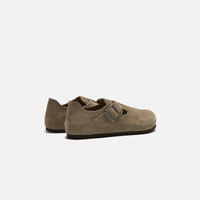 Thumbnail for Versatile Birkenstock London Suede Taupe mules for casual and formal occasions