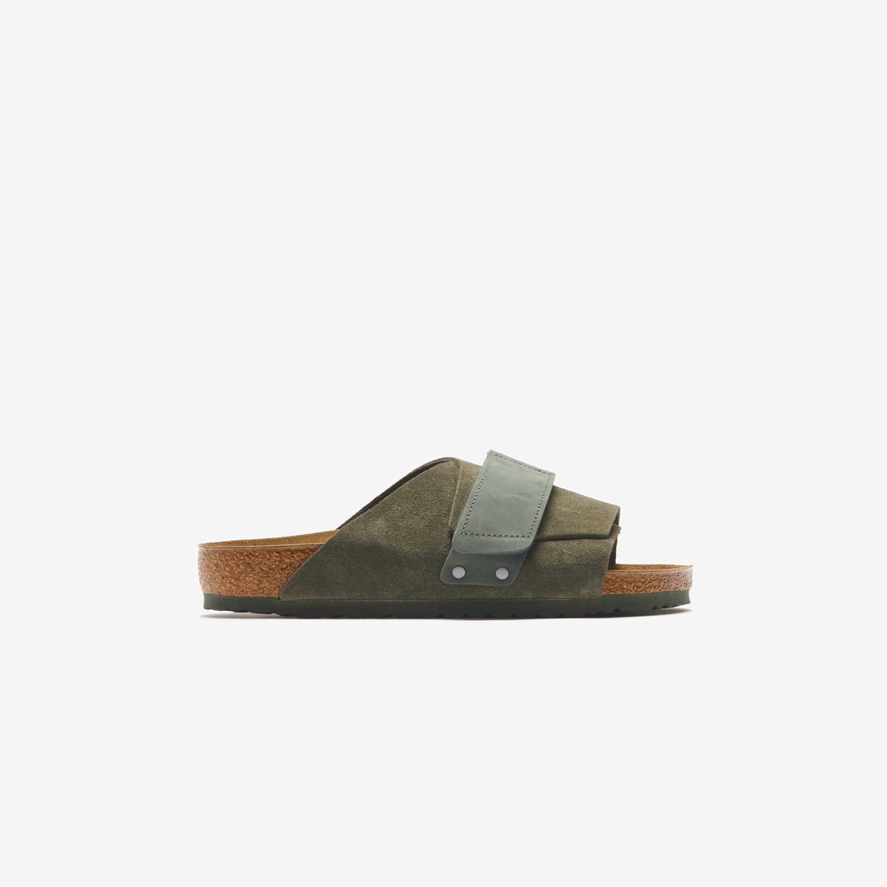 Birkenstock Kyoto Suede Thyme sandals with adjustable straps and cushioned footbed