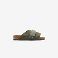 Thumbnail for Birkenstock Kyoto Suede Thyme sandals with adjustable straps and cushioned footbed