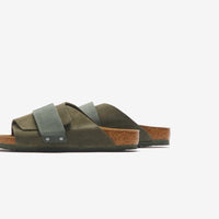 Thumbnail for Stylish and comfortable Birkenstock Kyoto Suede Thyme sandals in earthy green color