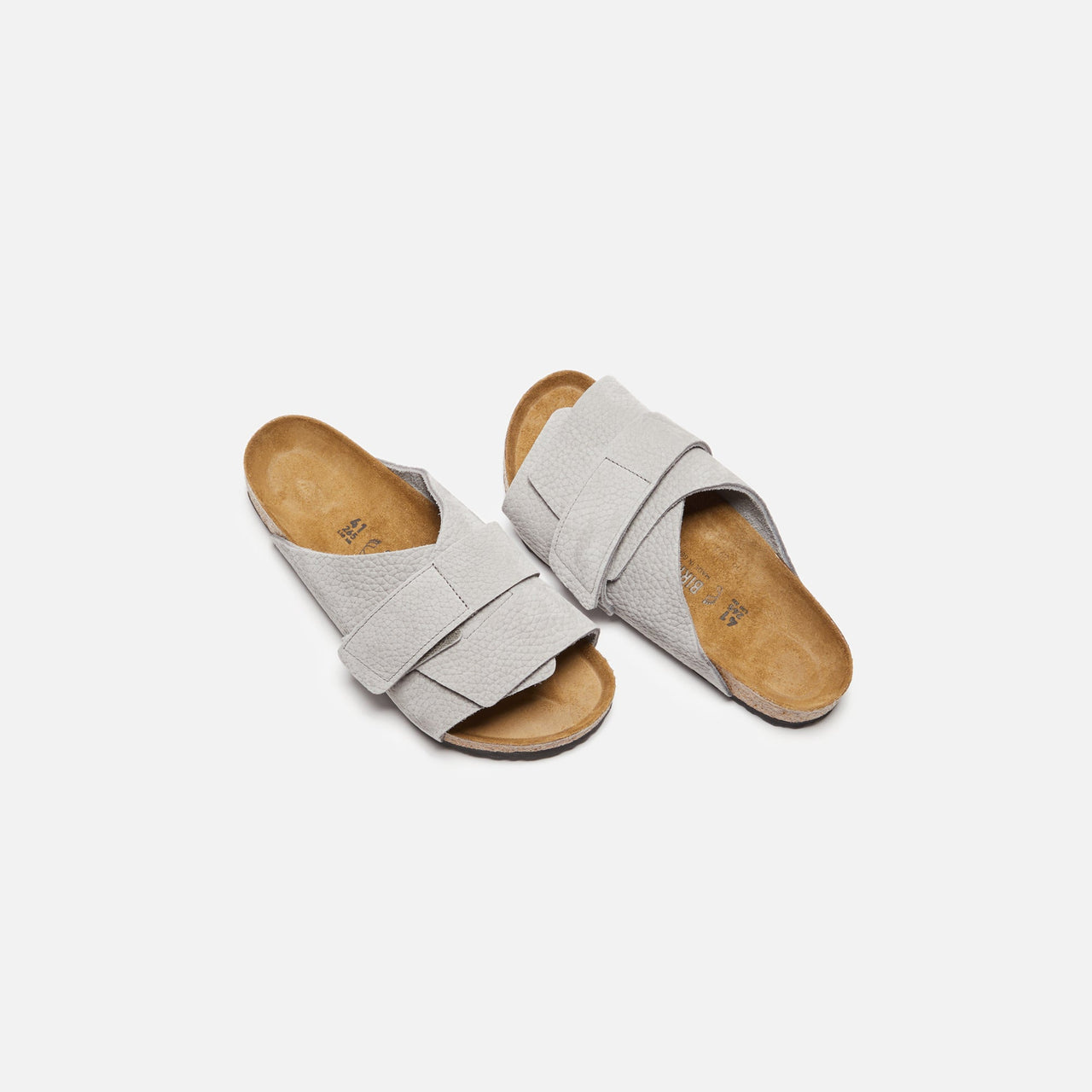Pair of Birkenstock Kyoto Nubuck Whale Grey sandals in a stylish and modern design