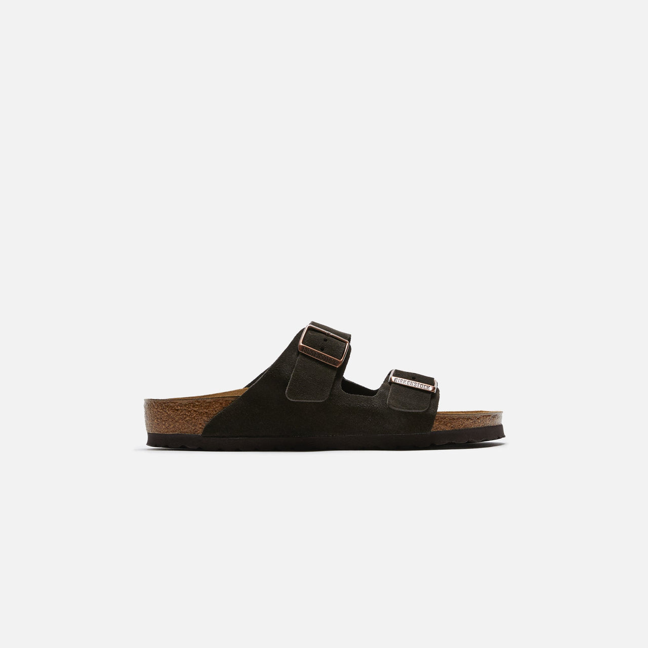Birkenstock Arizona Suede Mocha sandal with two adjustable straps and soft footbed 