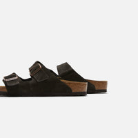 Thumbnail for  Side view of Birkenstock Arizona Suede Mocha sandal with cork footbed 