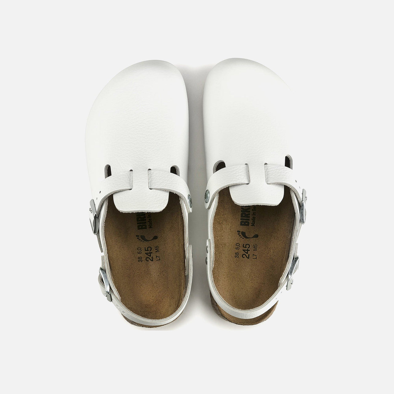 A close-up image of the Birkenstock Tokio Supergrip White, a durable and comfortable work shoe designed for all-day wear in professional environments