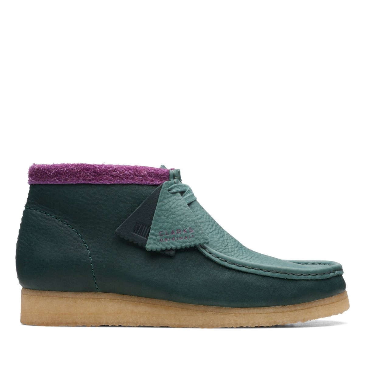 Clarks Originals Wallabee Boot Men's Green Purple Combi Leather 26168831 Shoes by Clarks Originals – Don't Panic Shoes
