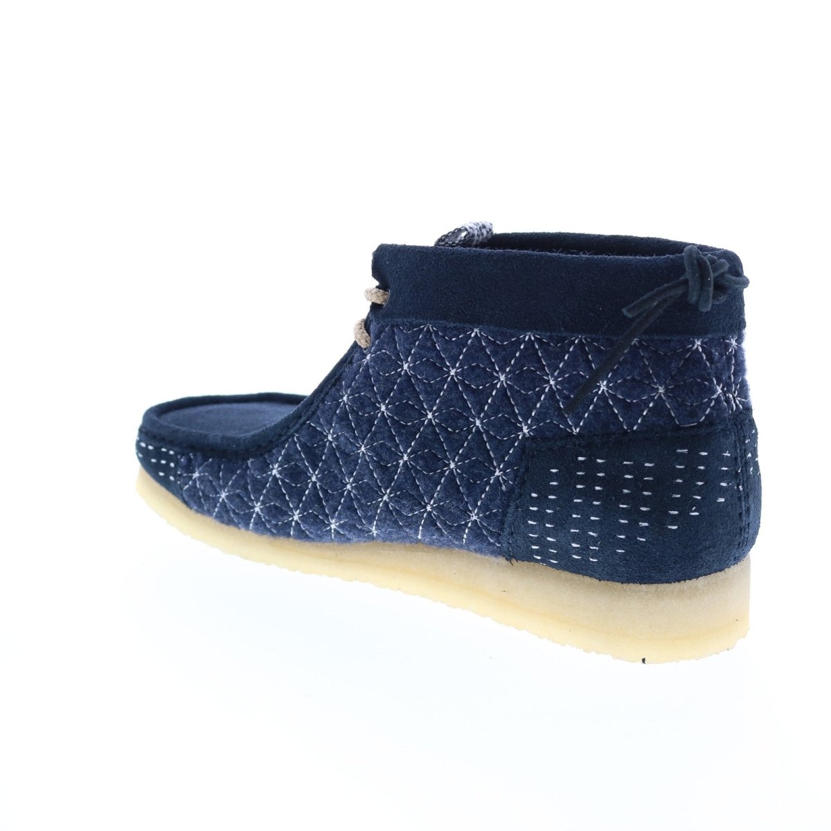 Clarks Originals Wallabee Boot Men's Navy Blue Multi Sashiko Suede 26169152 Shoes by Clarks Originals – Don't Panic Shoes