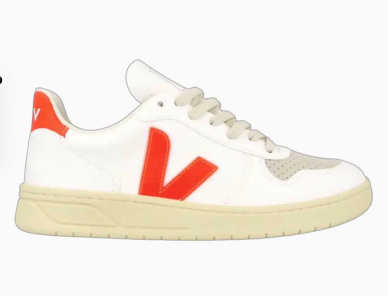 Women’s White Orange Fluo Sneakers for Valentine Wear