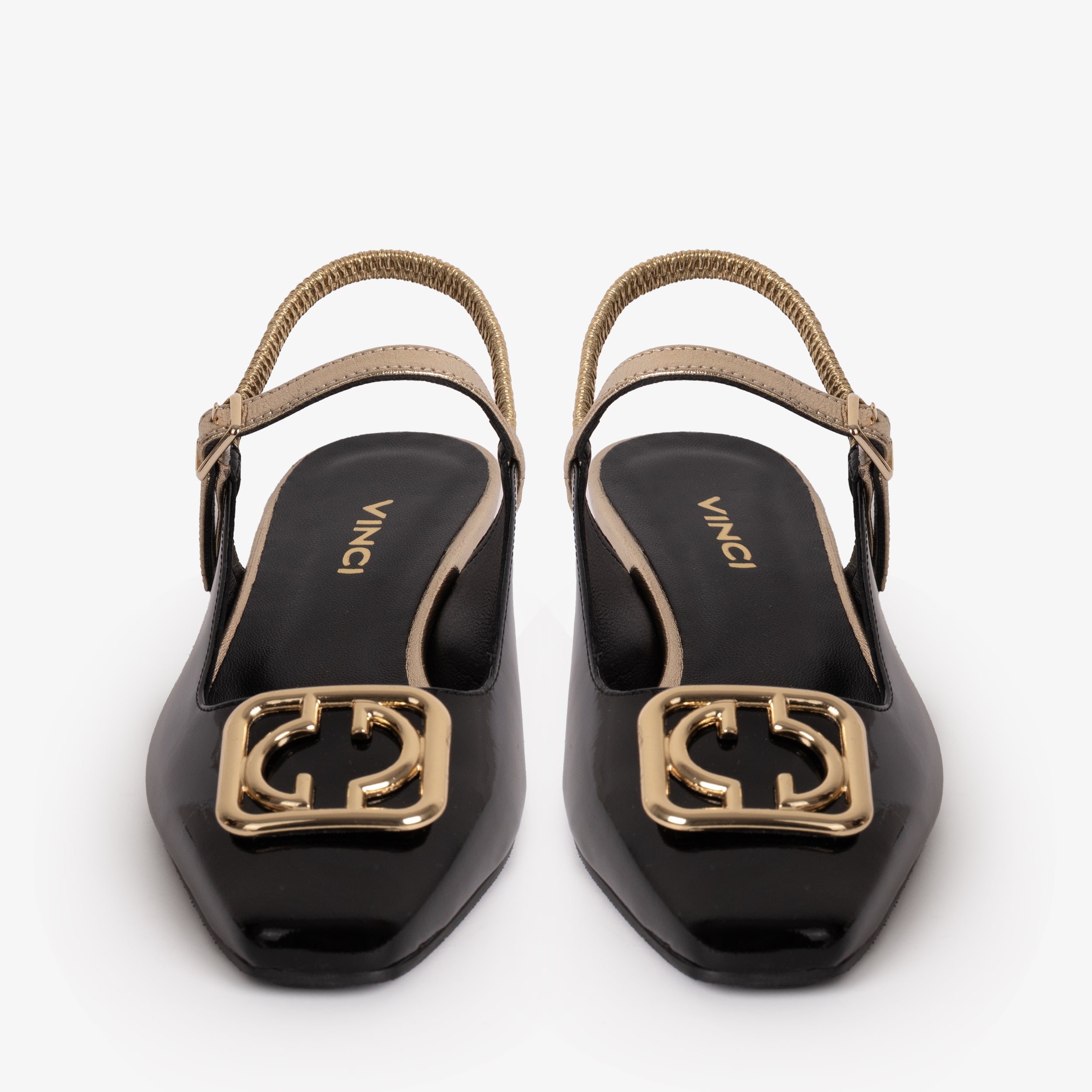 The Rosalinda Black Leather Women Flat Slingback Sandal