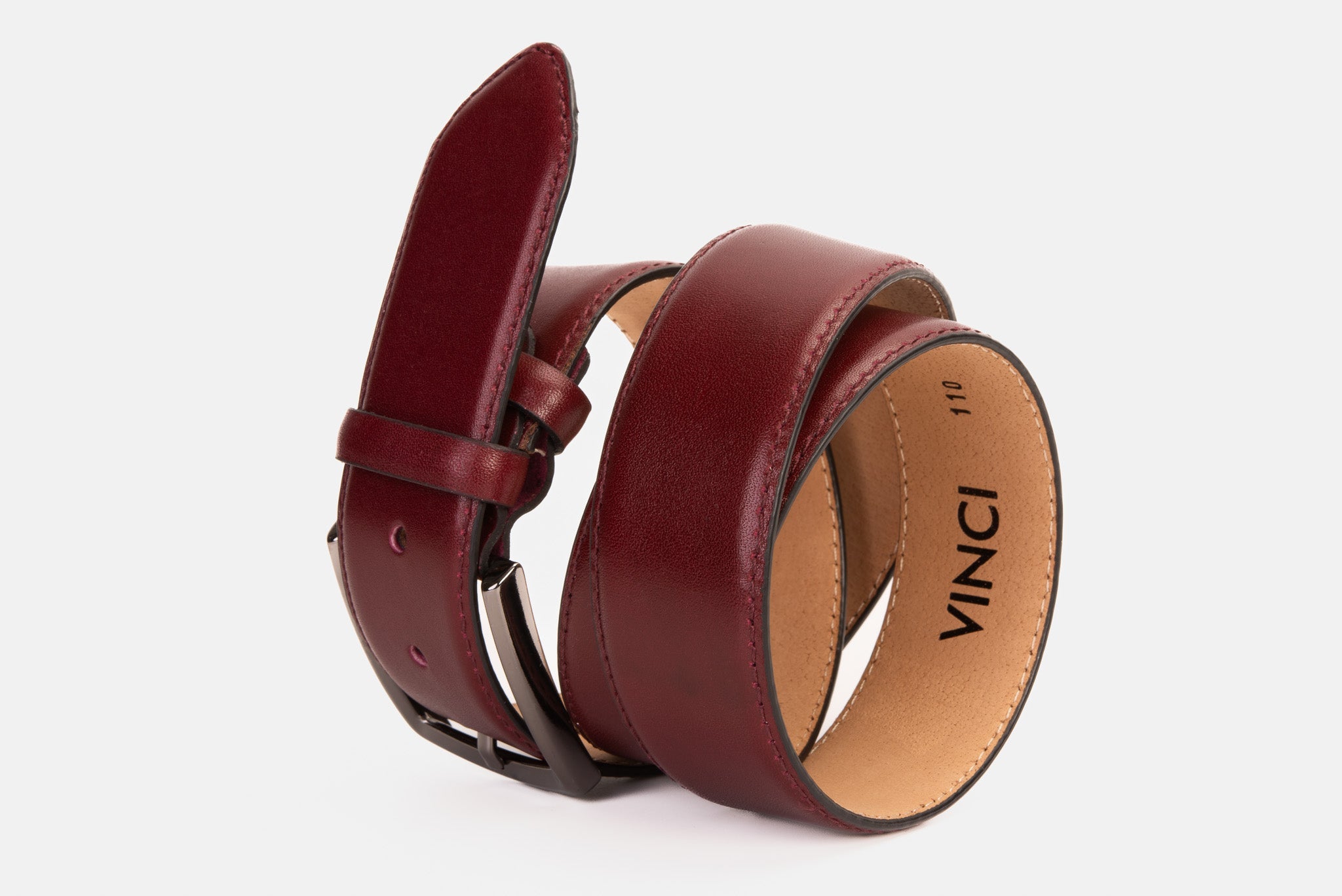 The Royal Hand Craft Burgundy Leather Belt
