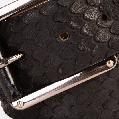 The Caesars Black Leather Belt