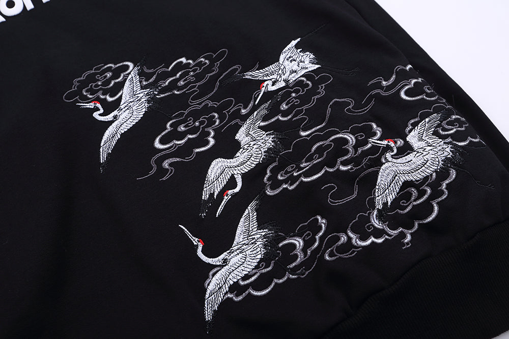 Niepce YE735 Red Suns Cranes Hoodie