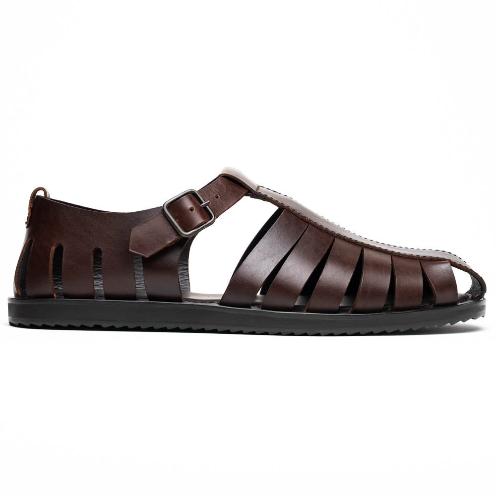 05 - 110 - Brn Pesca Calfskin Strap - On Sandal, Brown by Zelli Italia – Don't Panic Shoes