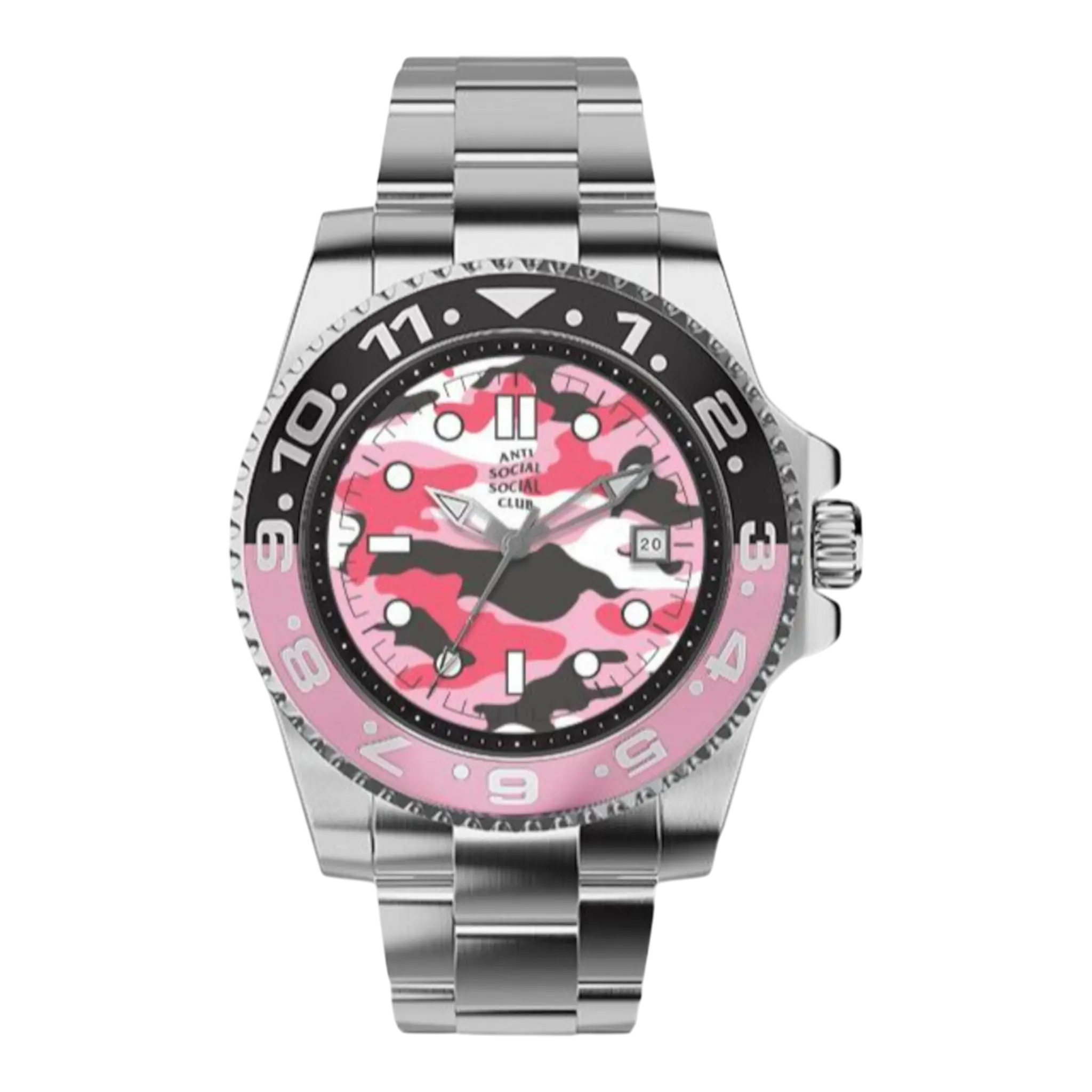 Anti Social Social Club 3 Face Men Watch Silver