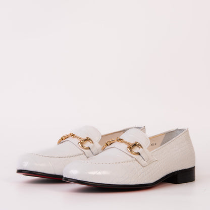 The Monaco White Leather Men Shoe Bit Loafer