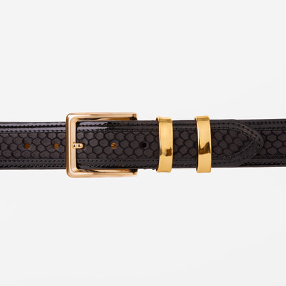 The Imperial Black Leather Belt