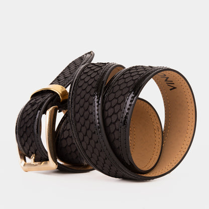 The Monarch Black Leather Belt